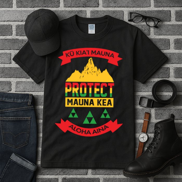 Ku Kia'i Mauna Protect Mauna Kea Aloha Aina Tall T-Shirt
