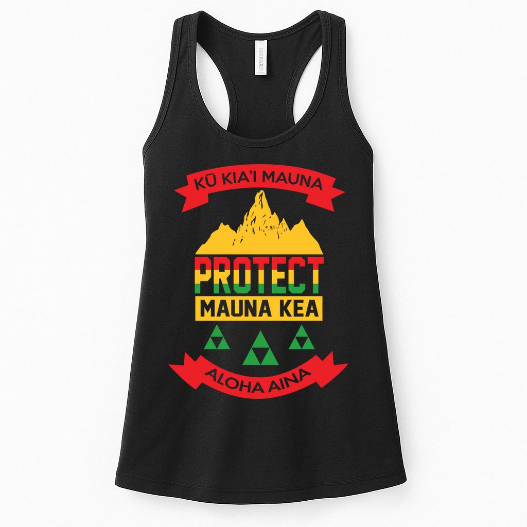 Ku Kia'i Mauna Protect Mauna Kea Aloha Aina Womens Tank Top