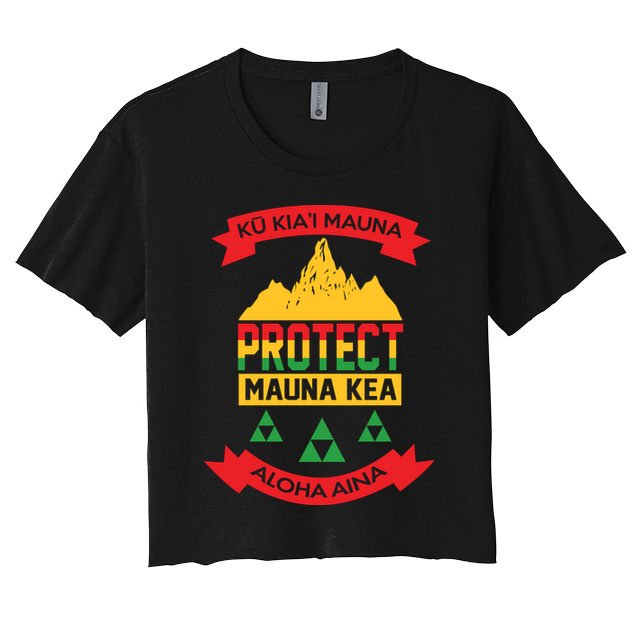 Ku Kia'i Mauna Protect Mauna Kea Aloha Aina Crop Top