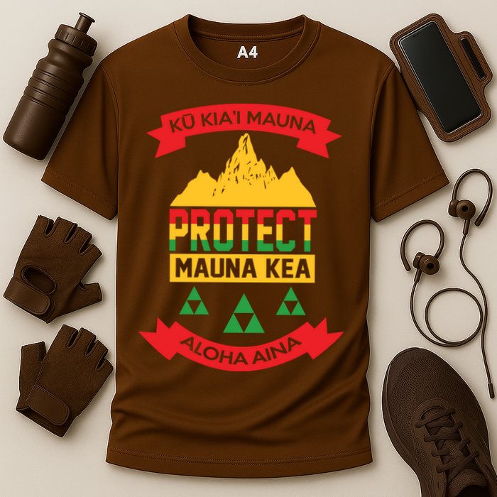 Ku Kia'i Mauna Protect Mauna Kea Aloha Aina Cooling Performance Crew T-Shirt