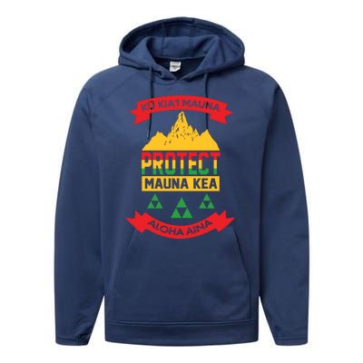 Ku Kia'i Mauna Protect Mauna Kea Aloha Aina Performance Fleece Hoodie