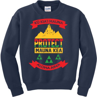 Ku Kia'i Mauna Protect Mauna Kea Aloha Aina Kids Sweatshirt