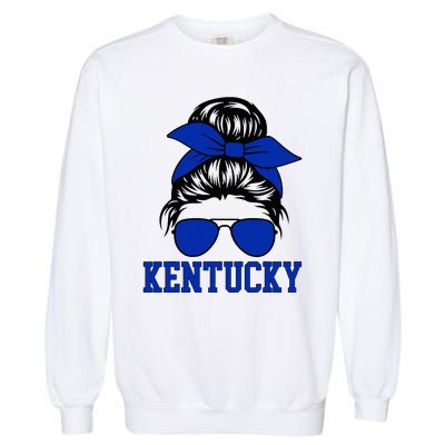 Kentucky Ky Messy Bun Varsity Garment-Dyed Sweatshirt