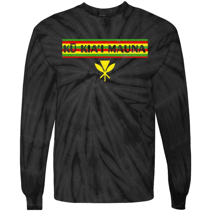 Ku Kiai Mauna Kanaka Maoli Kea Protect Defend Hawaii Tie-Dye Long Sleeve Shirt