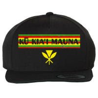 Ku Kiai Mauna Kanaka Maoli Kea Protect Defend Hawaii Wool Snapback Cap