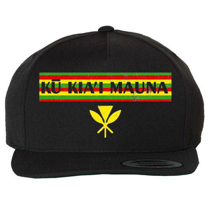 Ku Kiai Mauna Kanaka Maoli Kea Protect Defend Hawaii Wool Snapback Cap