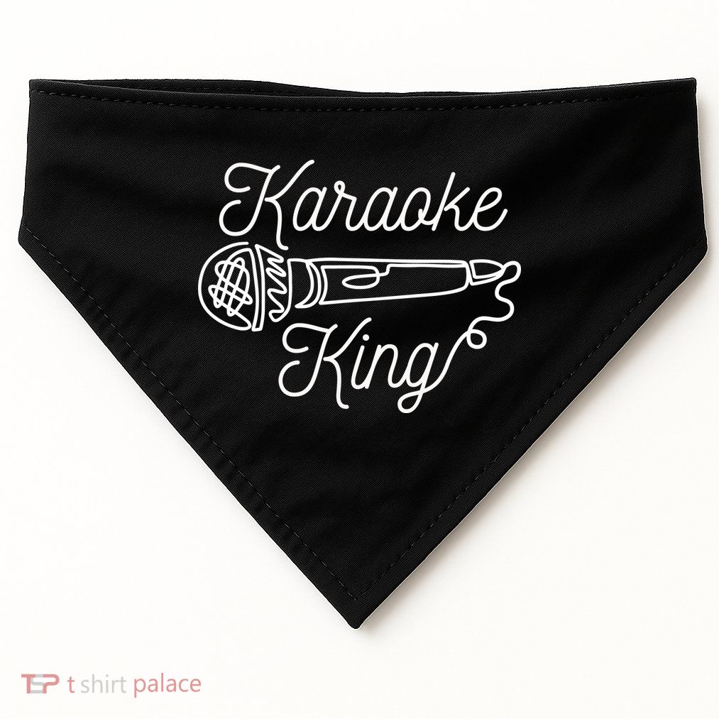 Karaoke King Microphone Musical USA-Made Doggie Bandana