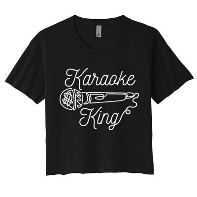 Karaoke King Microphone Musical Crop Top