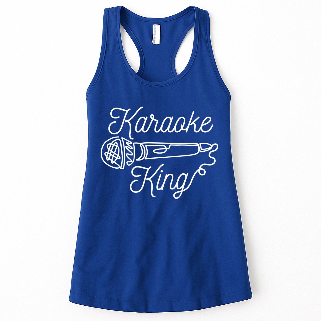 Karaoke King Microphone Musical Womens Tank Top