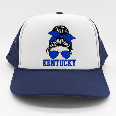 Kentucky Ky Messy Bun Varsity Vintage Sports Trucker Hat