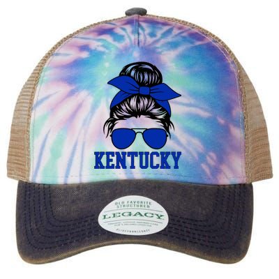 Kentucky Ky Messy Bun Varsity Vintage Sports Legacy Tie Dye Trucker Hat