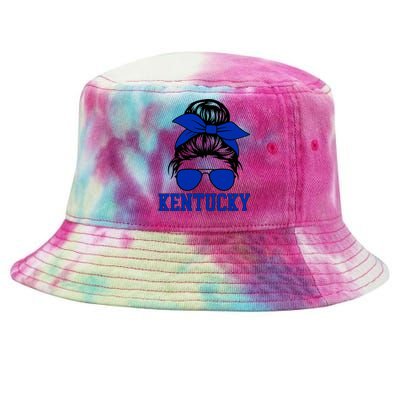 Kentucky Ky Messy Bun Varsity Vintage Sports Tie-Dyed Bucket Hat