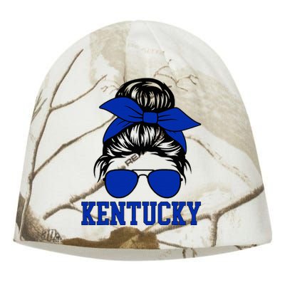 Kentucky Ky Messy Bun Varsity Vintage Sports Kati - Camo Knit Beanie