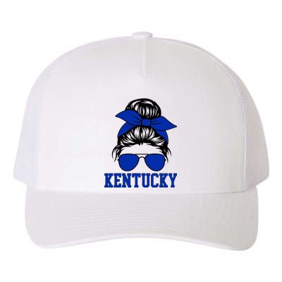 Kentucky Ky Messy Bun Varsity Vintage Sports Yupoong Adult 5-Panel Trucker Hat