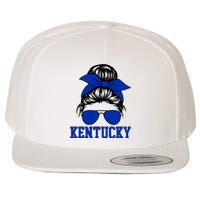 Kentucky Ky Messy Bun Varsity Vintage Sports Wool Snapback Cap