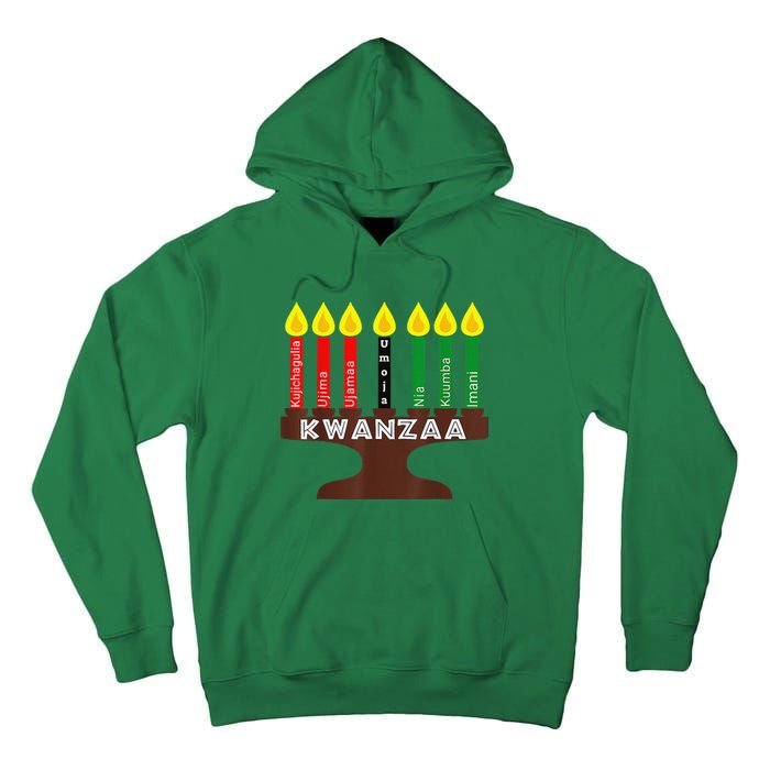 Kwanzaa Kinara Mishumaa With 7 Principles Tall Hoodie