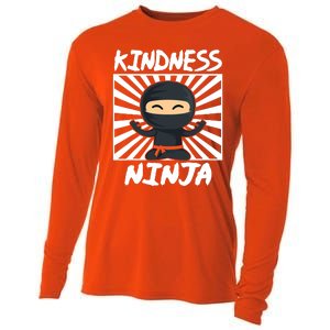 Kids Kindness Ninja Anti Bullying Gift Orange Unity Day Cooling Performance Long Sleeve Crew