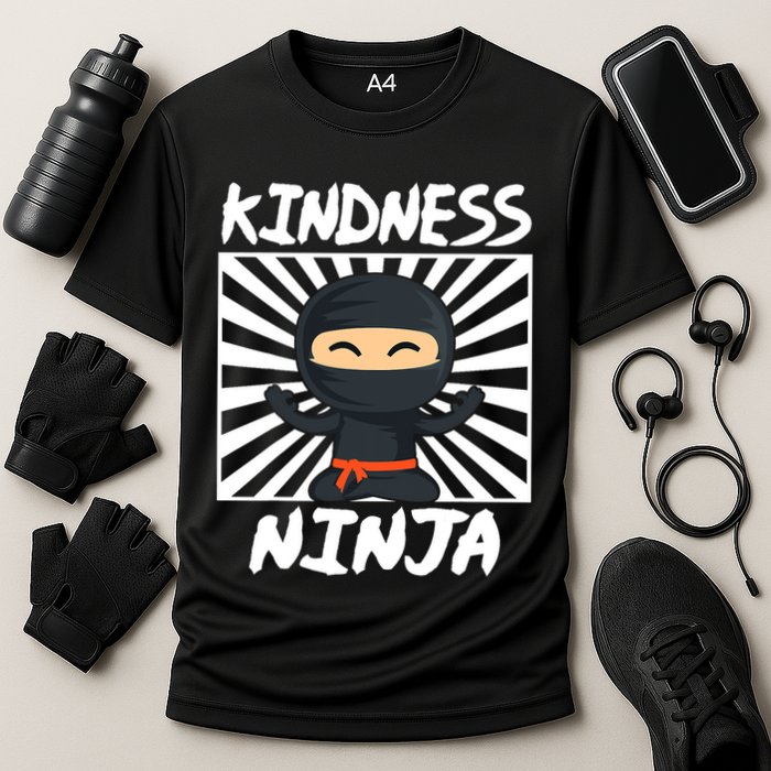 Kids Kindness Ninja Anti Bullying Gift Orange Unity Day Cooling Performance Crew T-Shirt