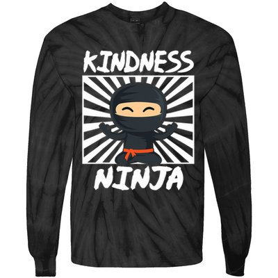 Kids Kindness Ninja Anti Bullying Gift Orange Unity Day Tie-Dye Long Sleeve Shirt