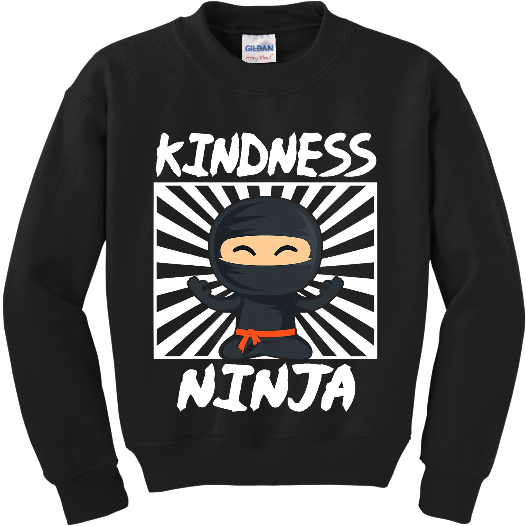 Kids Kindness Ninja Anti Bullying Gift Orange Unity Day Kids Sweatshirt