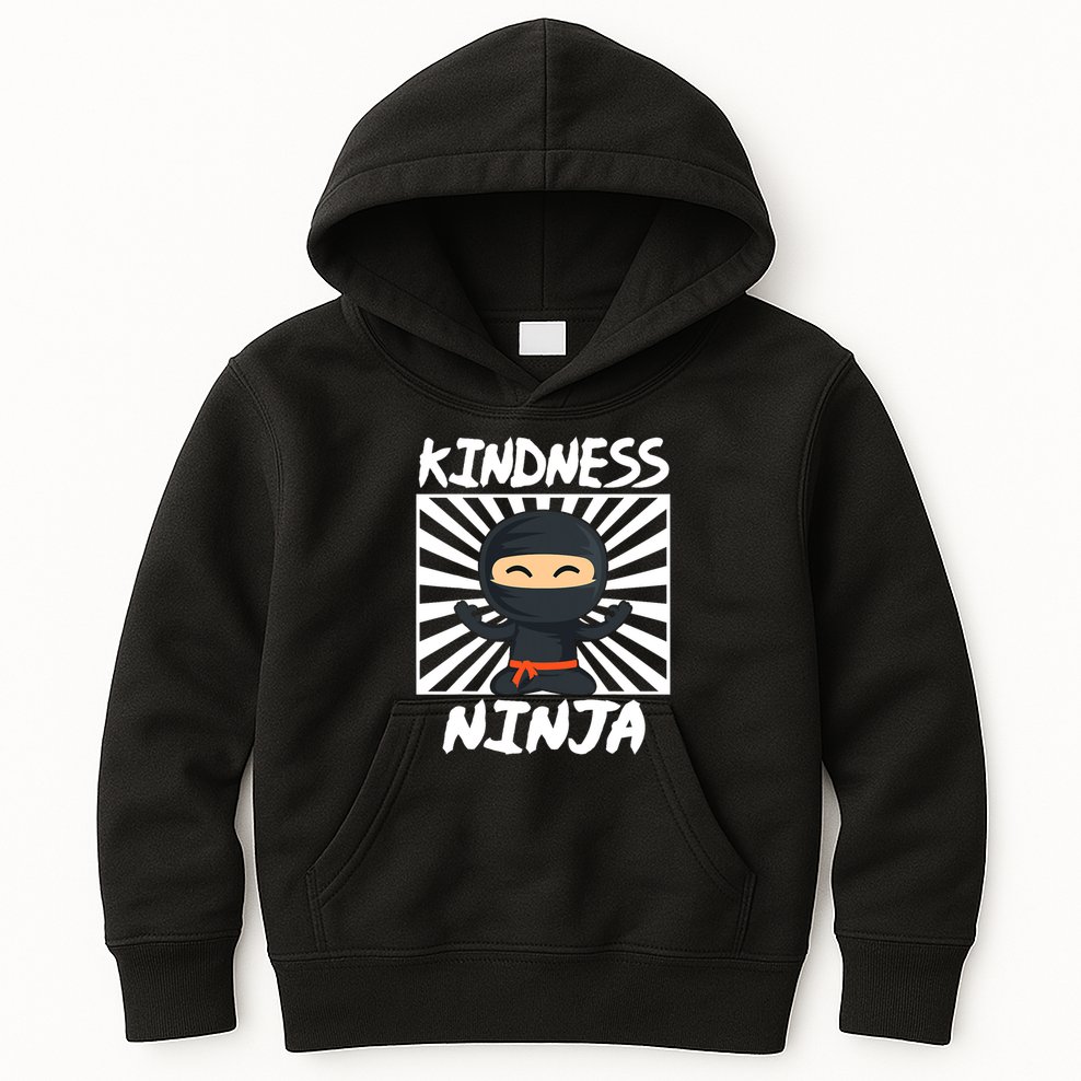 Kids Kindness Ninja Anti Bullying Gift Orange Unity Day Kids Hoodie