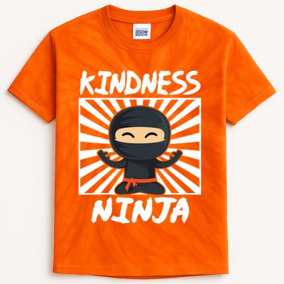 Kids Kindness Ninja Anti Bullying Gift Orange Unity Day Kids Tie-Dye T-Shirt