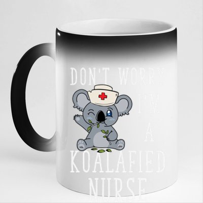 Koala Koalafied Nursing Qualified Nurse Funny Nurse Pets Meaningful Gift 11oz Black Color Changing Mug