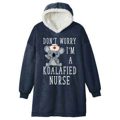 Koala Koalafied Nursing Qualified Nurse Funny Nurse Pets Meaningful Gift Hooded Wearable Blanket