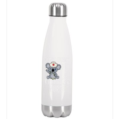 Koala Koalafied Nursing Qualified Nurse Funny Nurse Pets Meaningful Gift Stainless Steel Insulated Water Bottle