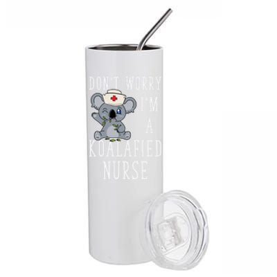 Koala Koalafied Nursing Qualified Nurse Funny Nurse Pets Meaningful Gift Stainless Steel Tumbler