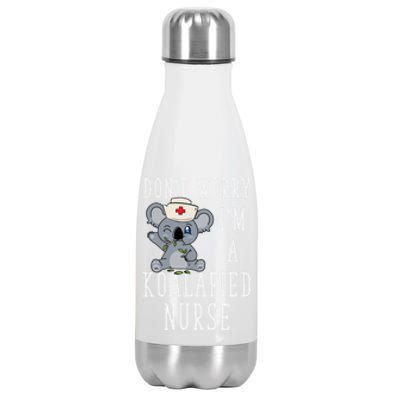 Koala Koalafied Nursing Qualified Nurse Funny Nurse Pets Meaningful Gift Stainless Steel Insulated Water Bottle