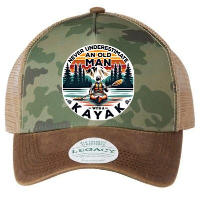 Kayak Kayaker Never Underestimate An Old With A Kayak Gift Legacy Tie Dye Trucker Hat