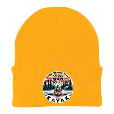 Kayak Kayaker Never Underestimate An Old With A Kayak Gift Knit Cap Winter Beanie