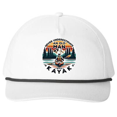 Kayak Kayaker Never Underestimate An Old With A Kayak Gift Snapback Five-Panel Rope Hat