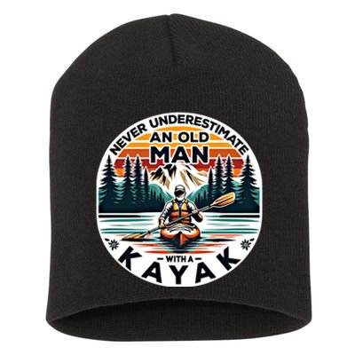 Kayak Kayaker Never Underestimate An Old With A Kayak Gift Short Acrylic Beanie