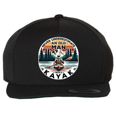 Kayak Kayaker Never Underestimate An Old With A Kayak Gift Wool Snapback Cap