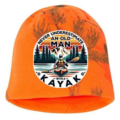 Kayak Kayaker Never Underestimate An Old With A Kayak Gift Kati - Camo Knit Beanie