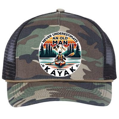 Kayak Kayaker Never Underestimate An Old With A Kayak Gift Retro Rope Trucker Hat Cap