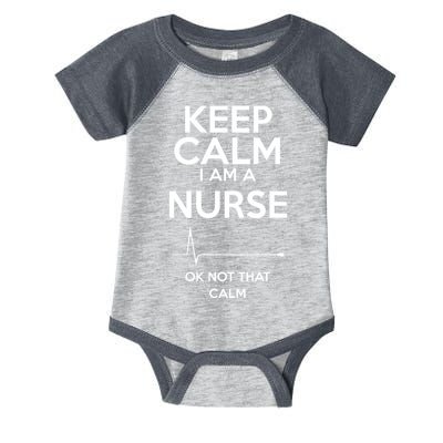 Keep Calm IM A Nurse Ok Not That Calm Infant Baby Jersey Bodysuit