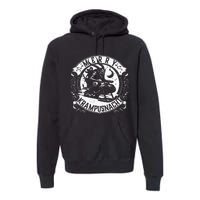 Krampusnacht Krampus On A Snowmobile Premium Hoodie