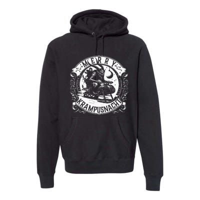 Krampusnacht Krampus On A Snowmobile Premium Hoodie