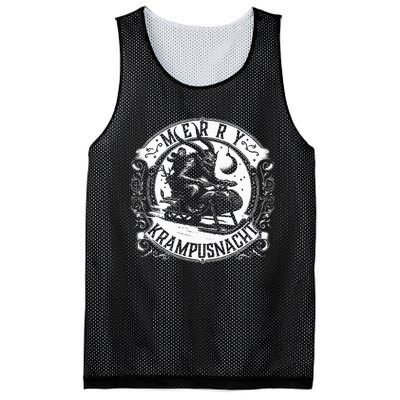 Krampusnacht Krampus On A Snowmobile Mesh Reversible Basketball Jersey Tank