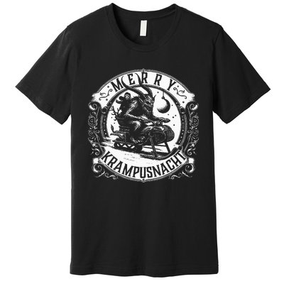 Krampusnacht Krampus On A Snowmobile Premium T-Shirt