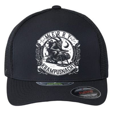 Krampusnacht Krampus on a Snowmobile Flexfit Unipanel Trucker Cap