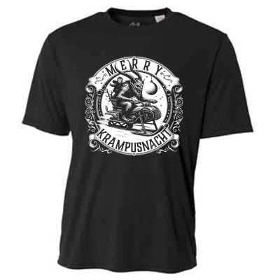 Krampusnacht Krampus On A Snowmobile Cooling Performance Crew T-Shirt