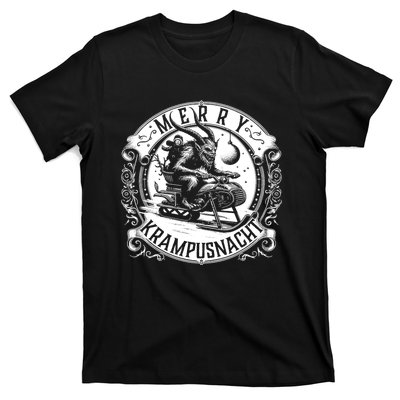 Krampusnacht Krampus On A Snowmobile T-Shirt