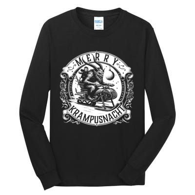 Krampusnacht Krampus On A Snowmobile Tall Long Sleeve T-Shirt