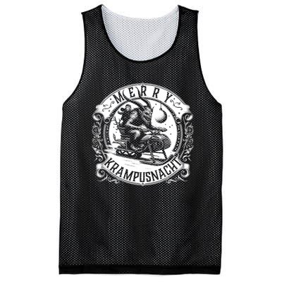 Krampusnacht Krampus On A Snowmobile Mesh Reversible Basketball Jersey Tank