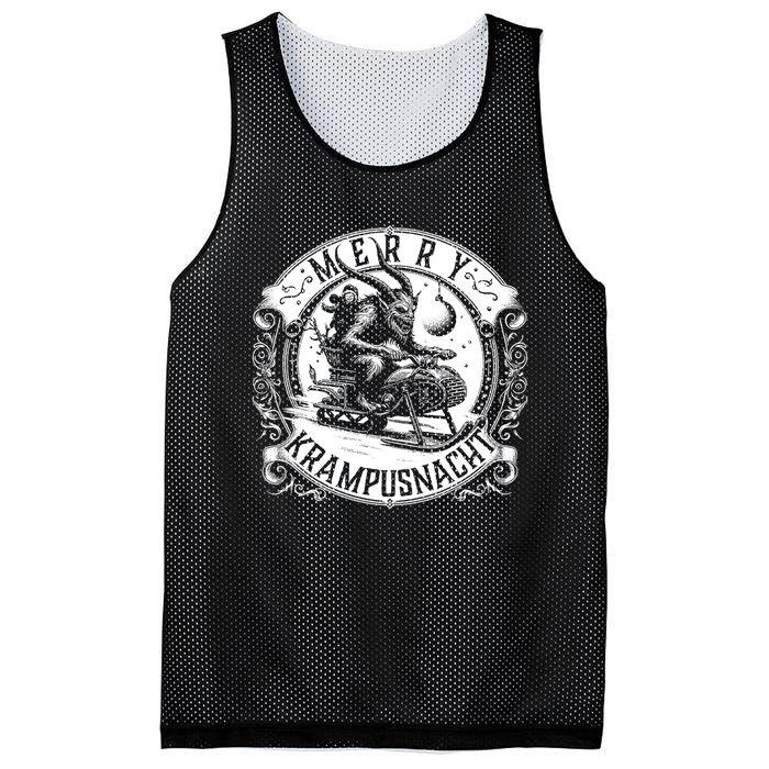 Krampusnacht Krampus On A Snowmobile Mesh Reversible Basketball Jersey Tank