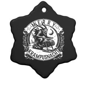 Krampusnacht Krampus On A Snowmobile Ceramic Star Ornament